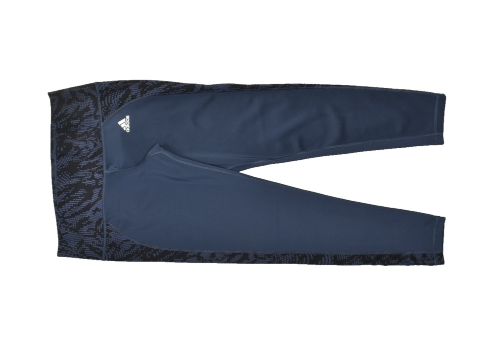 Adidas Climalite Women's Navy Blue & Black Patterned Athletic Leggings Regular S - Picture 1 of 8